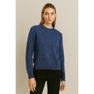 A.P.C. APC Wool Blend Crewneck Sweater M Blue Melange Knit Paris Minimalist Chic